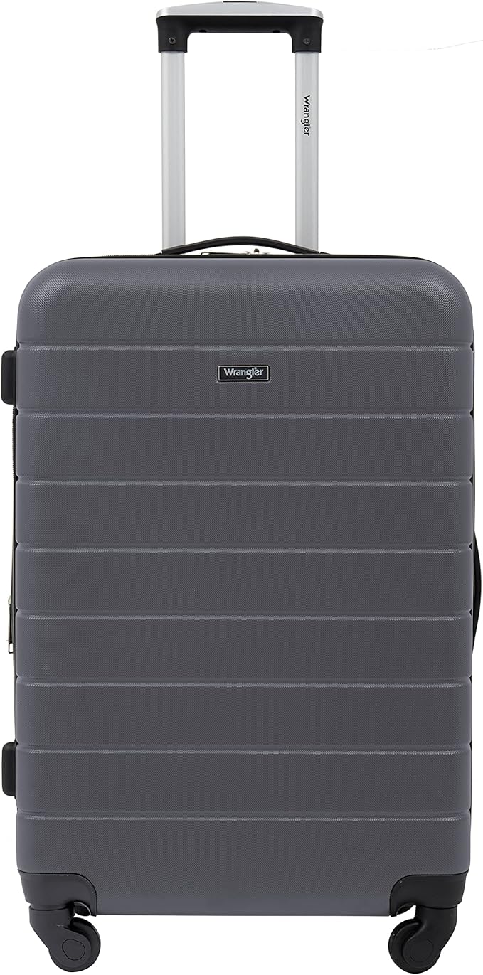 Wrangler Smart Luggage Set with Cup Holder and USB Port, Quiet Shade, 3 Piece