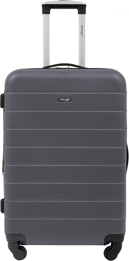 Wrangler Smart Luggage Set with Cup Holder and USB Port, Quiet Shade, 3 Piece