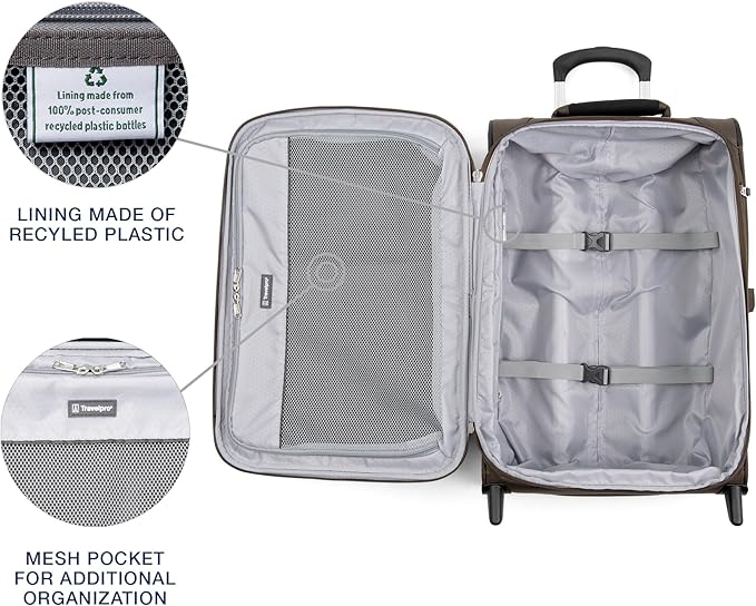Travelpro Maxlite 5 Softside Expandable Upright 2 Wheel Carry-on Luggage, Lightweight, 22-Inch — Mocha