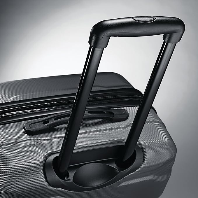 Samsonite Omni PC Hardside Expandable Luggage with Spinner Wheels, Checked-Large 28-Inch, Charcoal