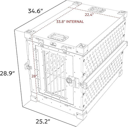 Heavy Duty Fully Collapsible Powder-Coated Aluminum Dog Crate - Medium (White)