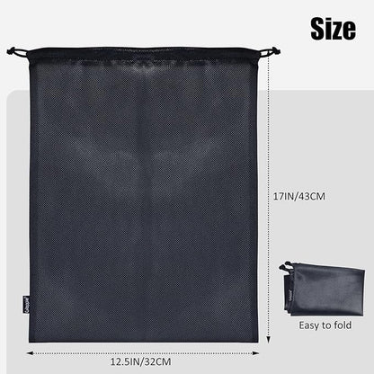 Gloppie Shoe Bags for Travel, (2-Pack) Shoe Storage Bag with Drawstring, Packing Organizer for Sneakers, Gym, Luggage, Closet, Weekender Overnight Travel Essentials, Grey