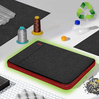 Slim Laptop Case 13.3 14 inch Sleeve, Rainproof & Shockproof Carrying Case for Notebooks Compatible with MacBook Pro 14" and All Models 13.3" MacBook Air/Pro, Most Popular 13"-14" PC,Black-red