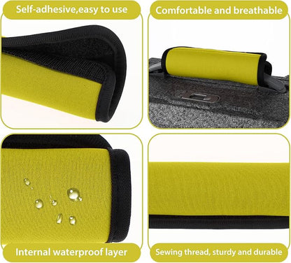 2 Pack Luggage Handle Wraps for Suitcase Bright Color Luggage Handle Covers Suitcase Tags identifiers Travel Accessories for Airplane/Flying (Yellow)