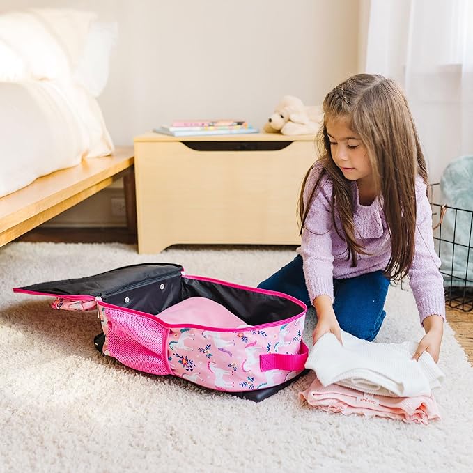 Wildkin Kids Rolling Luggage – Carry-On Size for School & Overnight Travel