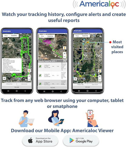 Americaloc Mini Seven GPS Tracker – Includes 4 Months of Free Service. Ultra-Long Battery. Vehicles, Assets & People. Rechargeable. Magnetic.