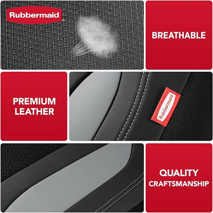 Rubbermaid Leather Mesh Car Seat Covers, Breathable Air Mesh Front Seat Cover, Universal Fit Slip-on Design, Airbag Compatible, Automotive Seat Protector for Most Cars, SUVs, Trucks, Vans-Gray