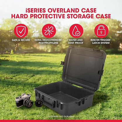 SKB Hard Protective Storage Case, Foam, Wheels for Equipment, iSeries 22" x 17" x 8", Dark Gray