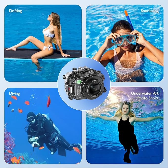 Sea frogs Underwater Camera Case Compatible with Sony A7C-II for E 10-18mm F4 OSS IPX8 40m/130ft Maximum Diving Depth Waterproof Camera Housing for Diving, Surfing, Rowing, Skiing A7C-2 A7C II