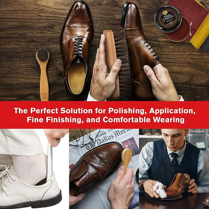 Stone and Clark Leather Shoe Shine Kit - 13 PCS Shoe Polish Kit for Complete Leather Boot Care, Compact & Travel Friendly