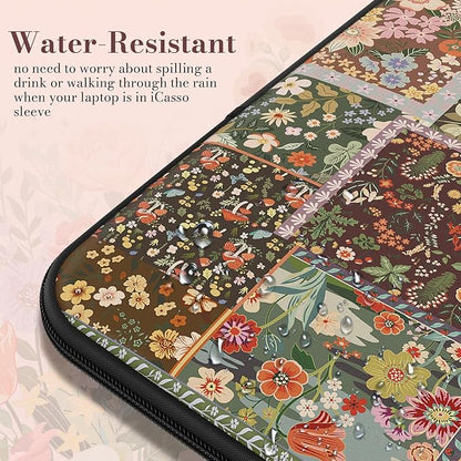 iCasso Laptop Sleeve 15.6 inch, Compatible with MacBook Air 15 inch, Cute Shockproof Laptop Case 15.6'', Slim Protective Travel Carrying Case for MacBook Pro 16, Lenovo Dell Asus HP, Brown