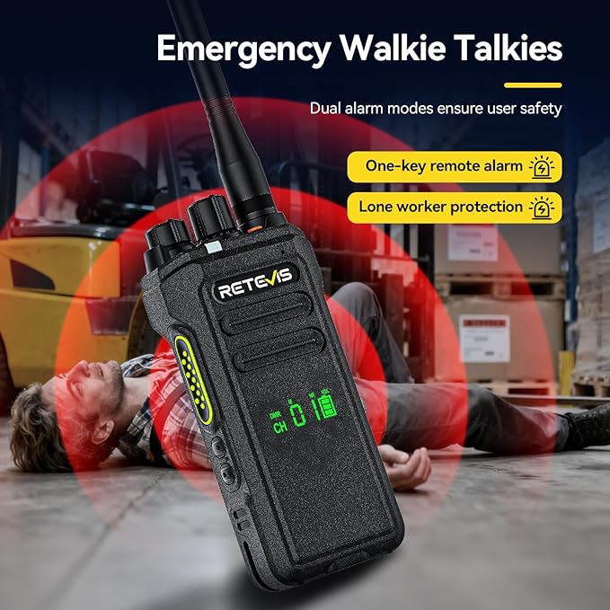 Retevis NR30D DMR Two Way Radios Long Range,Noise Canceling,IP67 Waterproof,TDMA,AES256,15-Hour Battery Life,Compatible with Motorola CP100D,Professional Digital Walkie Talkies for Industrial(2 Pack)