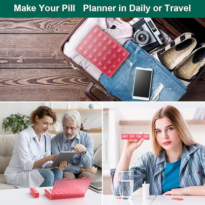 XL Pill Organizer 4 Times a Day, BUG HULL Extra Large Weekly Pill Box Case, 7 Day Vitamin Container Daily Pill Holder for Cod-Liver Oil, Vitamins, Supplements