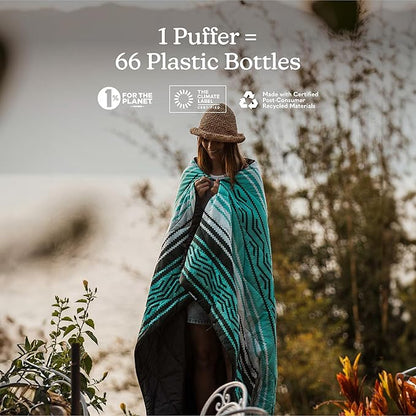 Nomadix Puffer Blanket – Water-Resistant, Eco-Friendly Insulated Blanket with Snaps for Camping, Beach, and Travel, Made from Recycled Materials