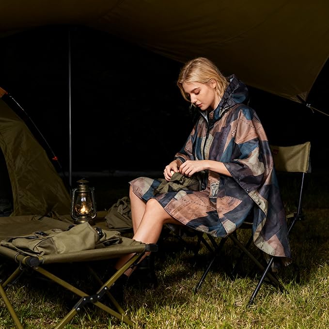 Hooded Rain Ponchos for Adult - Rain Coat and Rain Jacket with Waterproof Pocket and Zipper