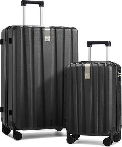 Hanke Hardshell Luggage Sets 2 Piece Extra Large Suitcases with Lock,28 Inch Luggage with Spinner Wheels, Travel Suitcase for Women Men 20 29Inch,Jet Black