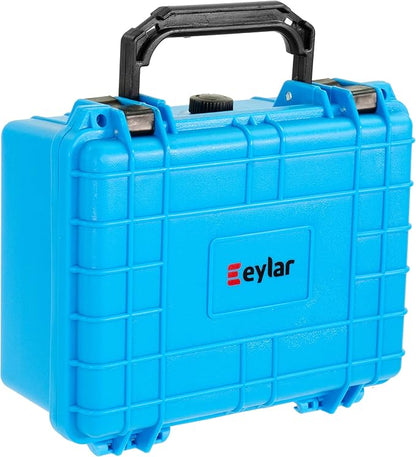 Eylar Protective Camera Hard Case Water & Shock Proof w/Foam, TSA Standards 9.12 inch 7.56 inch 4.37 inch (Light Blue)