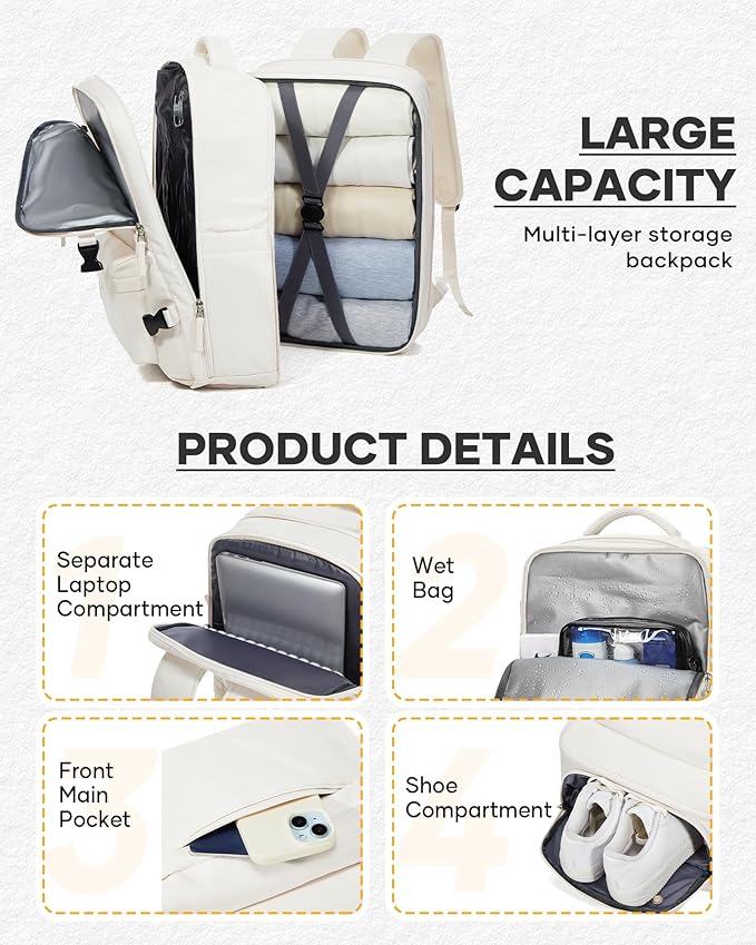 coofay Vacuum Backpack Travel with Pump Travel Backpack with Vacuum System Compression Backpacks for Traveling Easyvacpack Vacpack Backpacks Carry on Luggage