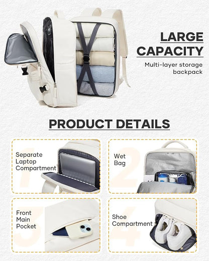 coofay Vacuum Backpack Travel with Pump Travel Backpack with Vacuum System Compression Backpacks for Traveling Easyvacpack Vacpack Backpacks Carry on Luggage
