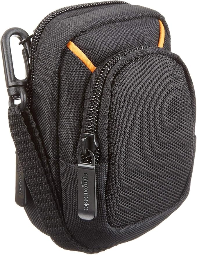 Amazon Basics Medium Point and Shoot Camera Case, Interior dimension 4.29 x 2.52 x 0.91 inches, (Fits devices - 2.4 x 1 x 4 inches), Black, Solid