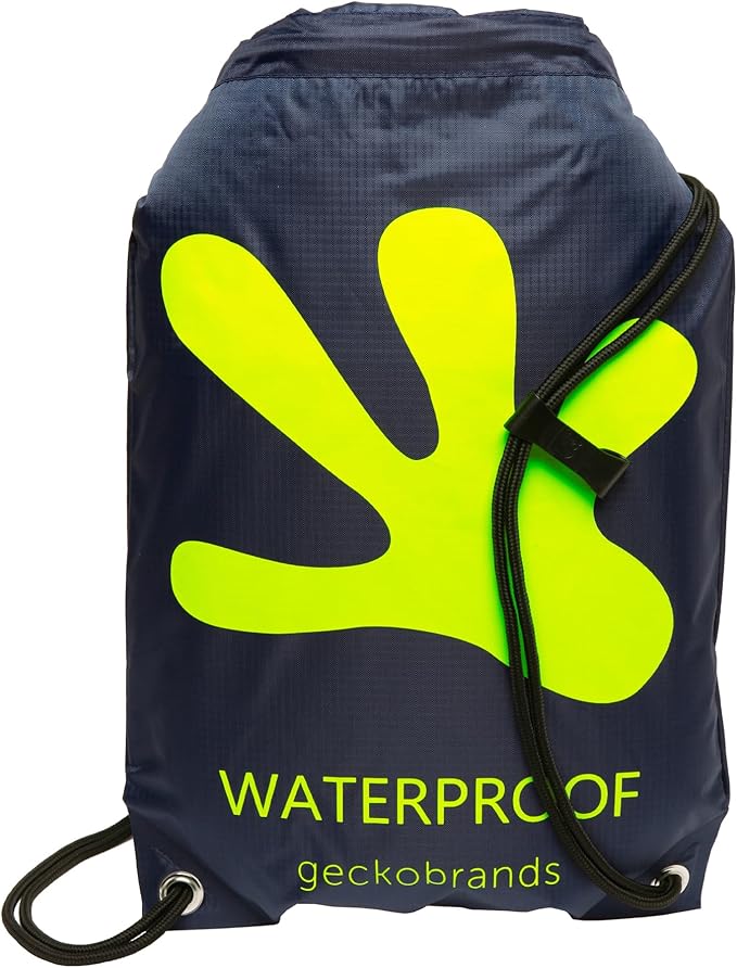 geckobrands 10L Drawstring Travel Backpack – Waterproof, Lightweight Dry Bag for Beach, Hiking, and Light Water Activities