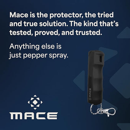Mace Pepper Spray - Maximum Police Strength OC with UV Dye, Fast Flip Top, Ergonomic Finger Grip, Easy Carry Keychain, 12 Feet Range, 0.42 oz Compact Model, Self Defense Pepper Spray for Women & Men