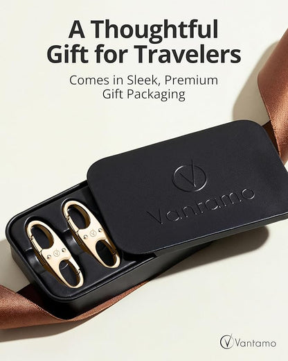 Vantamo Premium 4 Zipper Clips Anti Theft for Backpack, Luggage & Purse, Pull Replacement Zipper Locks, Purse Clip for Travel