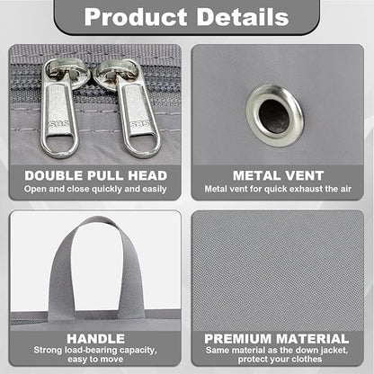 Extra Large Compression Packing Cubes for Travel Essentials, 2 Pack Expandable Travel Cubes for Packing Bags Suitcase Organizer, Grey