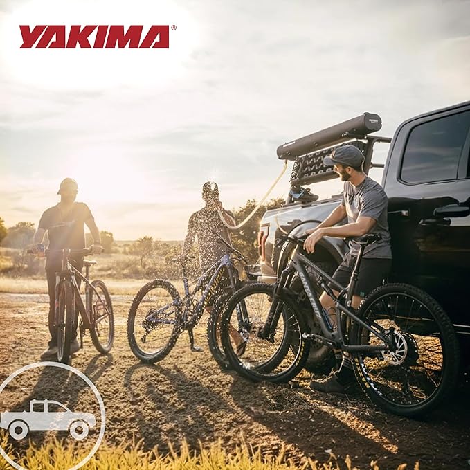 Yakima RoadShower Portable Aluminum Pressurized Water Storage with Garden Hose Adapter and 2 Outlet Water Ports