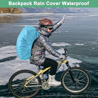 Waterproof Backpack Rain Cover Waterproof Backpack Cover, Bag Rain Cover with A Vertical Reflective Strap for Hiking/Biking/Camping/Outdoor Traveling