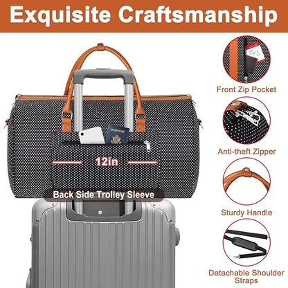 Garment Bag for Travel Convertible Carry On Garment Bag Large Travel Duffel Bags for Women 2 in 1 Hanging Suitcase Suit Travel Bags for Women & Men 3pcs Set