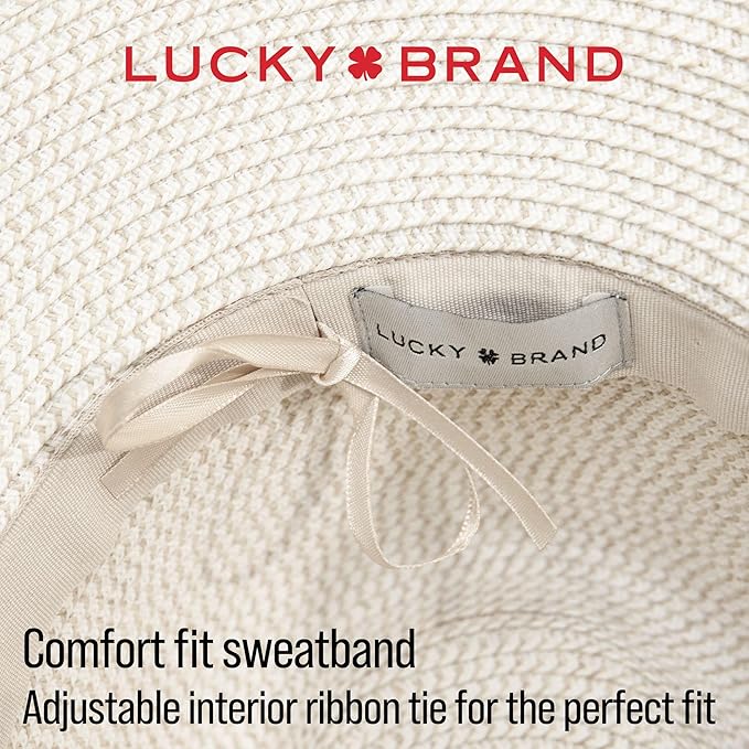 Lucky Brand Straw Hat | Travel | Vacation | Sun Protection | Lightweight | Breathable | Summer | Beach | Straw