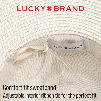 Lucky Brand Straw Hat | Travel | Vacation | Sun Protection | Lightweight | Breathable | Summer | Beach | Straw