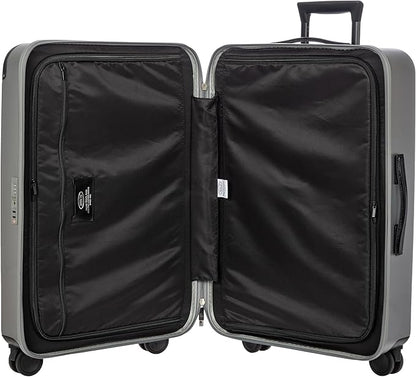 Bric's Amalfi Lightweight Hard Shell Suitcase – Expandable Checked Luggage with Water-Repellent Zip, Smooth 360° Wheels & TSA Lock - 27 Inch, Silver