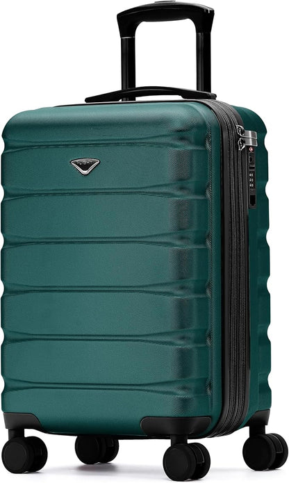 Flight Knight 21.5x15.5x9" Expandable Carry On Suitcase Hardside TSA Lock & USB C Port Lightweight Luggage Silent Double Spinner Wheels Maximum Canada Air Overhead Carry-On Bag Many Airlines Approved