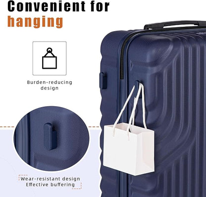 Luggage Sets Suitcase Sets 5 Piece Luggage Sets Suitcase with ABS Hard Shell Lightweight TSA Lock and Double Rotatable Detachable Wheels(Navy,20"/24"/28"/DB/TB)