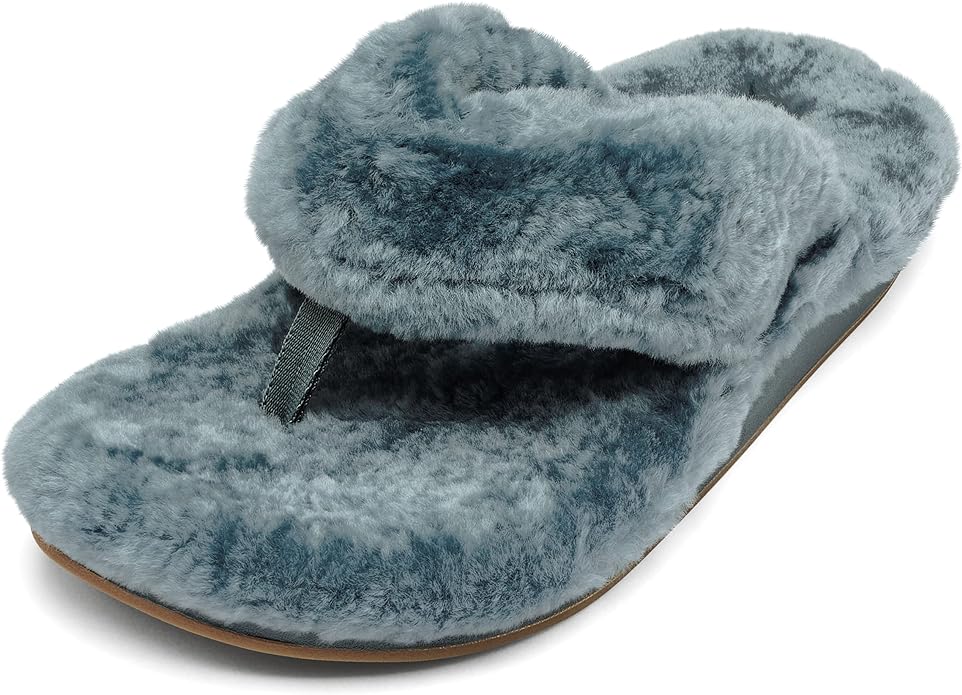 OLUKAI Kipe'a Heu Women's Sandal Slippers, Soft & Comfortable Shearling-Wrapped Straps, Durable Rubber Outsoles for All-Day Wear, Causal & Cute Everyday Style