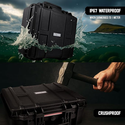 Durabox All Weather Hard Case 19 x 17 x 8” - TSA Approved Hard Shell Travel Case with Customizable Foam for Cameras, Lenses, Laptops, Electronics, Guns, Pistols and Other Gear