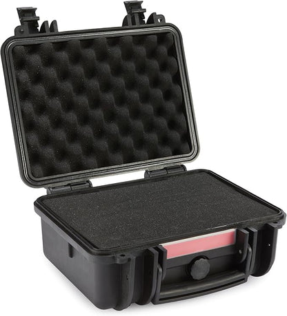 Amazon Basics Hard Camera Case, Small, Black, Solid, 12"L x 11"W x 6"H