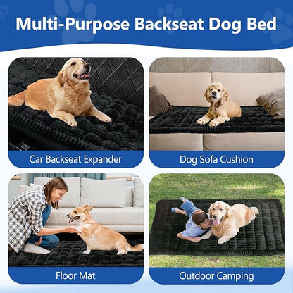 Thickened Dog Bed for Car Back Seat, Upgraded Bottom Non-Slip, Fits Hard Bottom car seat Cover for Dogs, Premium Dog Car Seat Cover