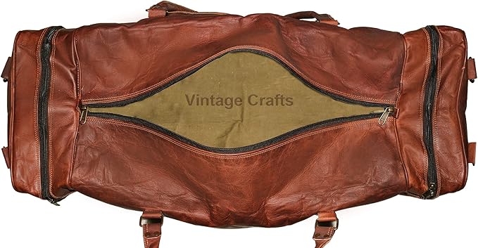 Leather Duffel Bag Large 32 Inch Single Pocket | Travel Tote Carryon Bag Gym Sports Weekender Overnight | Duffle Bag For Men and Women