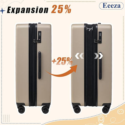 Expandable Carry on Luggage Sets,Suitcases with Detachable Wheels Hardshell 22x14x9 Airline Approved,Lightweight Luggage Set with TSA Lock,Carry on Suitcase