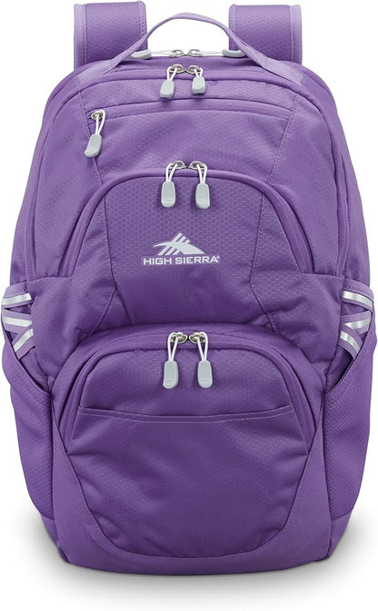 High Sierra Swoop SG Backpack, Travel or Work Laptop Bookbag with Drop Protection Pocket, and Tablet Sleeve, One Size, Light Purple