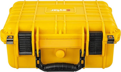 Eylar Protective Gear and Camera Hard Case with Custom Logo Plate, Waterproof & Shockproof w/Foam TSA Approved 13.37 Inch 11.62 Inch 6 Inch (Yellow)