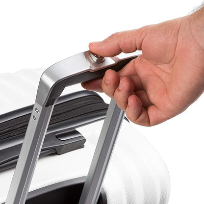 SwissGear 7272 Energie Expandable Hardside Luggage with Spinner Wheels and TSA Lock, White, Checked-Large 27-Inch