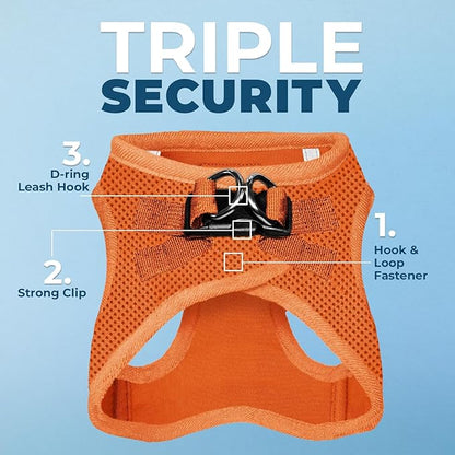 Voyager Step-in Air Cat Harness - All Weather Mesh Step in Vest Harness for Small and Medium Cats by Best Pet Supplies - Harness Leash Set (Orange), XXS