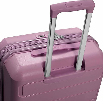 Traveler's Choice Pagosa Indestructible Hardshell Expandable Spinner Luggage, Mauve, 22-Inch Carry-on