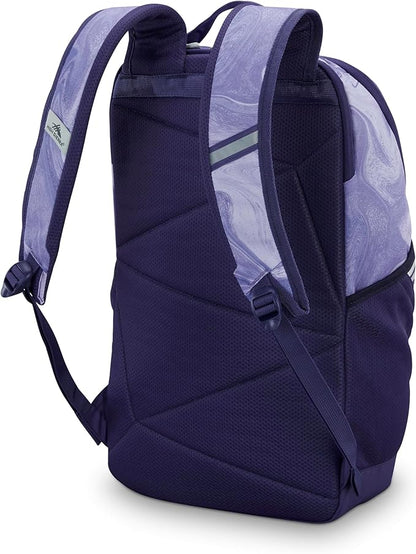 High Sierra Swoop SG Backpack, Travel or Work Laptop Bookbag with Drop Protection Pocket, and Tablet Sleeve, One Size, Purple Marble Swirl