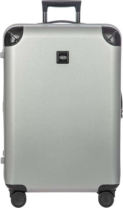 Bric's Amalfi Lightweight Hard Shell Suitcase – Expandable Checked Luggage with Water-Repellent Zip, Smooth 360° Wheels & TSA Lock - 27 Inch, Silver