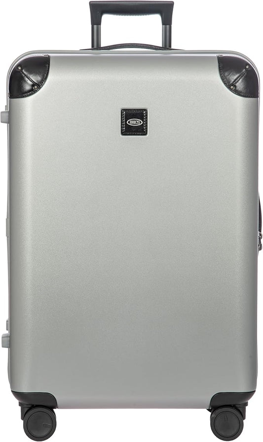 Bric's Amalfi Lightweight Hard Shell Suitcase – Expandable Checked Luggage with Water-Repellent Zip, Smooth 360° Wheels & TSA Lock - 27 Inch, Silver
